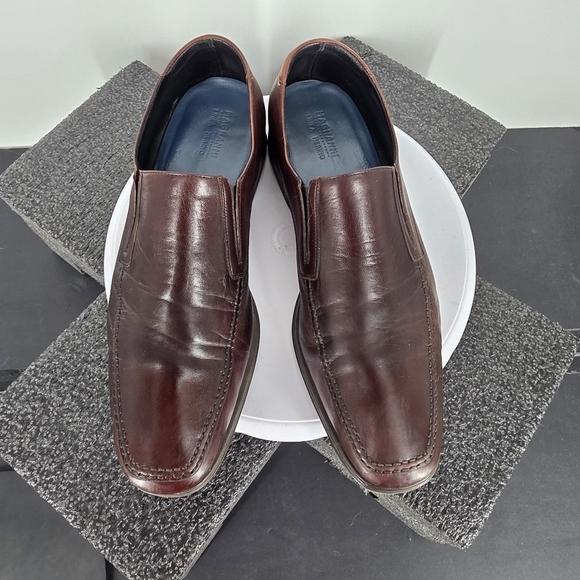 Magnanni Linea Merino Brown Leather Loafers Mens 11 M Square Toe Shoes Spain